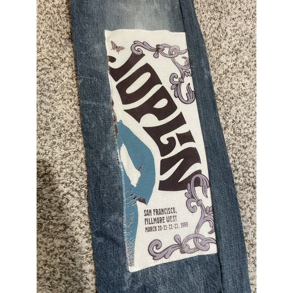 Levi’s 514 x The Bunny Stitch Co. Straight Leg 34x30 Janis Joplin Patchwork - Picture 9 of 12